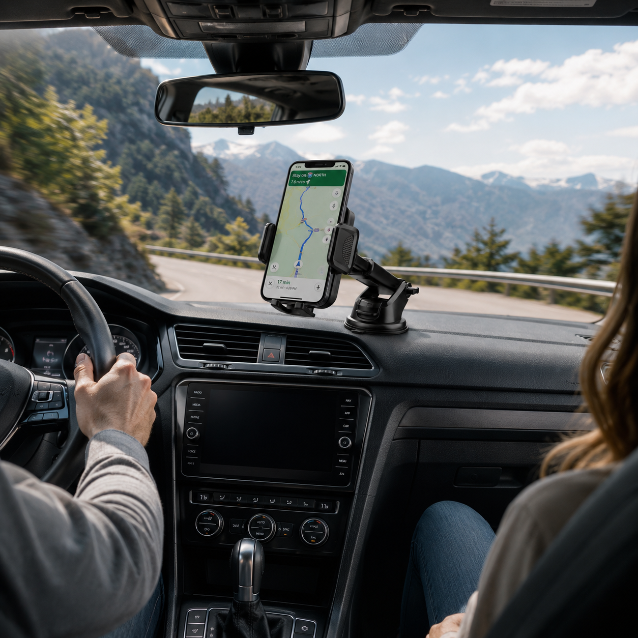 Universal Car Phone Holder – Adjustable Dashboard & Windshield Phone Mount with Strong Suction Cup