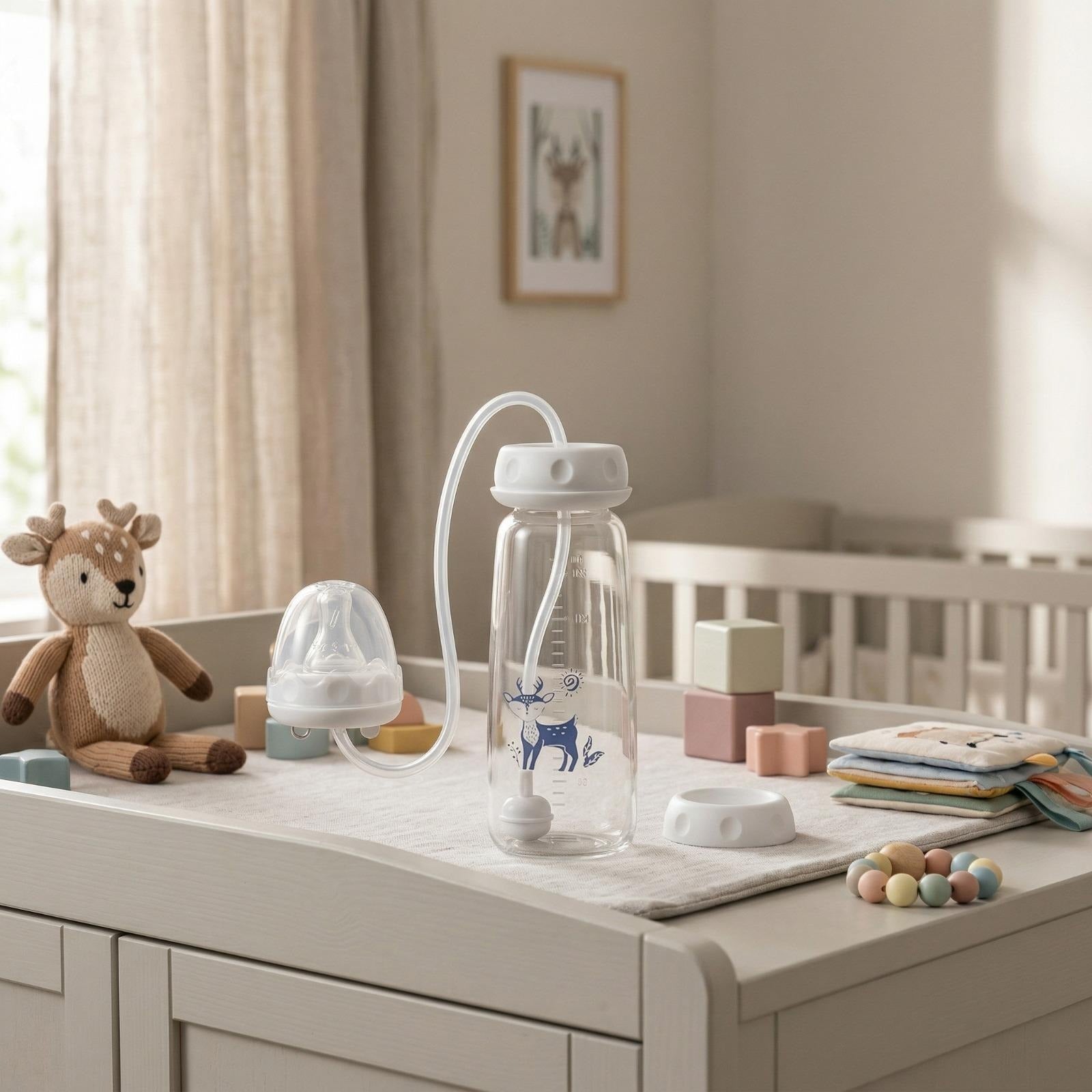 Hands-Free Baby Bottle Feeder Automatic Milk Feeding, Anti-Spill, Easy Use