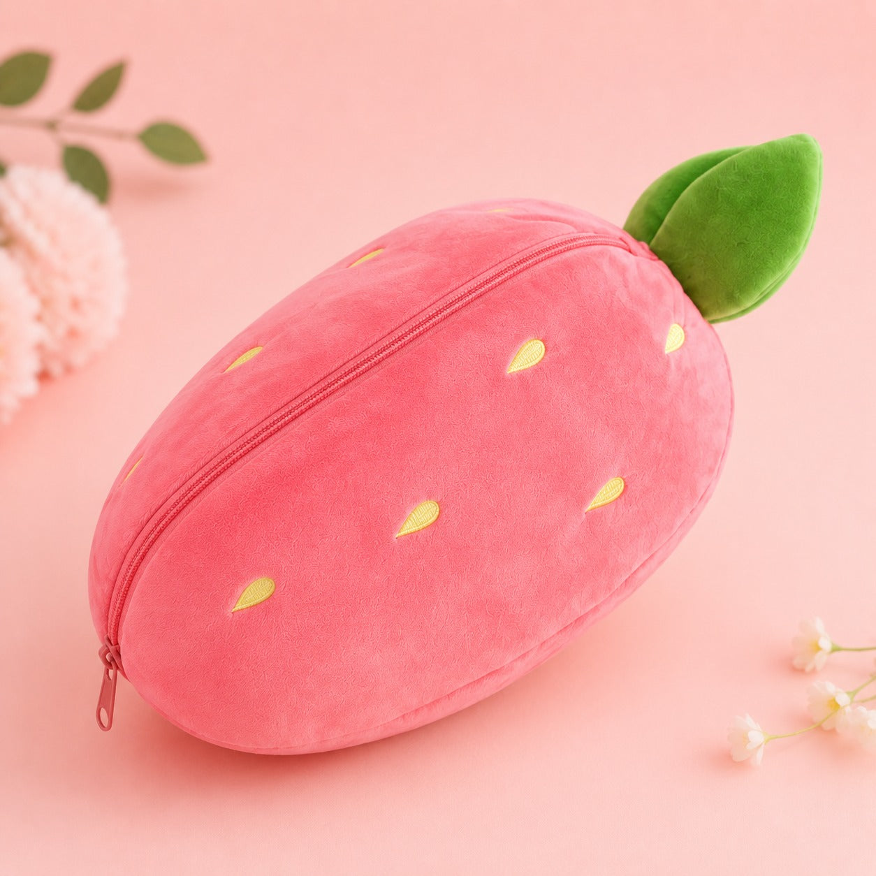 Unzip Bunny Plush Strawberry – 2-in-1 Soft Stuffed Bunny Hidden Inside Strawberry Plush Toy