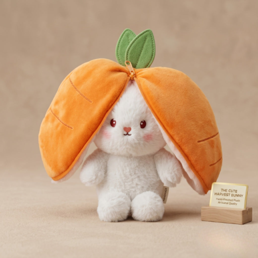 Easter Bunny Stuffed Animal, Carrot Bunny Plush Turn Into Rabbit Fruit Doll
